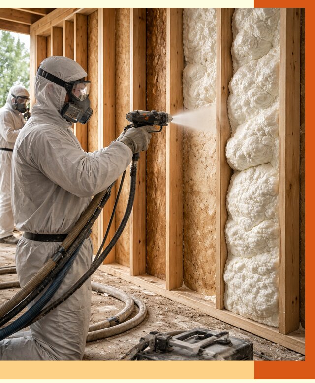 Утепление каркасного дома ППУ в Белорецке от 2838 руб./м2 — работа под ключ | ТепломастерБлр