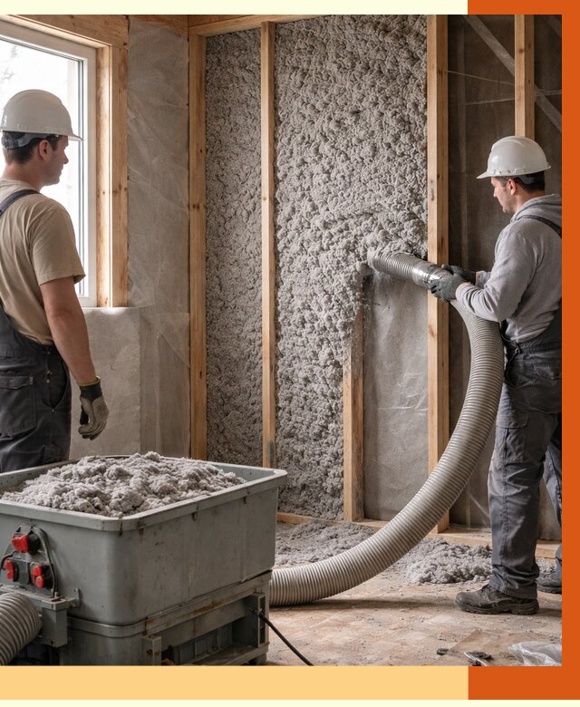 Утепление каркасного дома эковатой в Белорецке от 1825 руб. | ТепломастерБлр