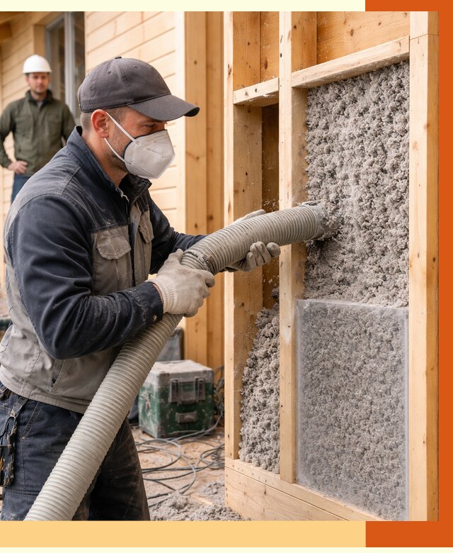 Утепление дома из бруса эковатой в Белорецке от 1875 руб/м2 | ТепломастерБлр