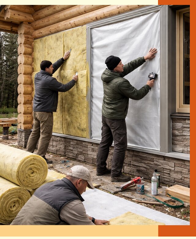 Утепление бревенчатого дома в Белорецке от 7755 руб/м2 — заказать под ключ | ТепломастерБлр