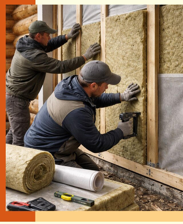 Утепление бревенчатого дома под ключ в Белорецке