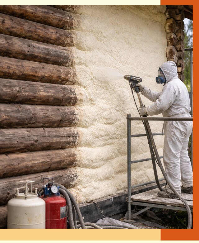 Утепление бревенчатого дома ППУ в Белорецке под ключ от 6336 руб. | ТепломастерБлр