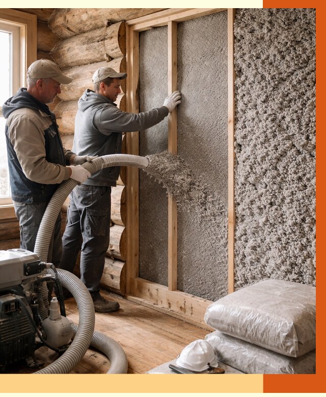 Утепление бревенчатого дома эковатой в Белорецке от 2788 руб. | ТепломастерБлр