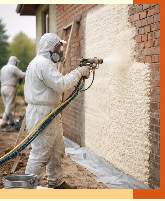 Утепление кирпичного дома ППУ в Белорецке под ключ от 6589 руб. | ТепломастерБлр