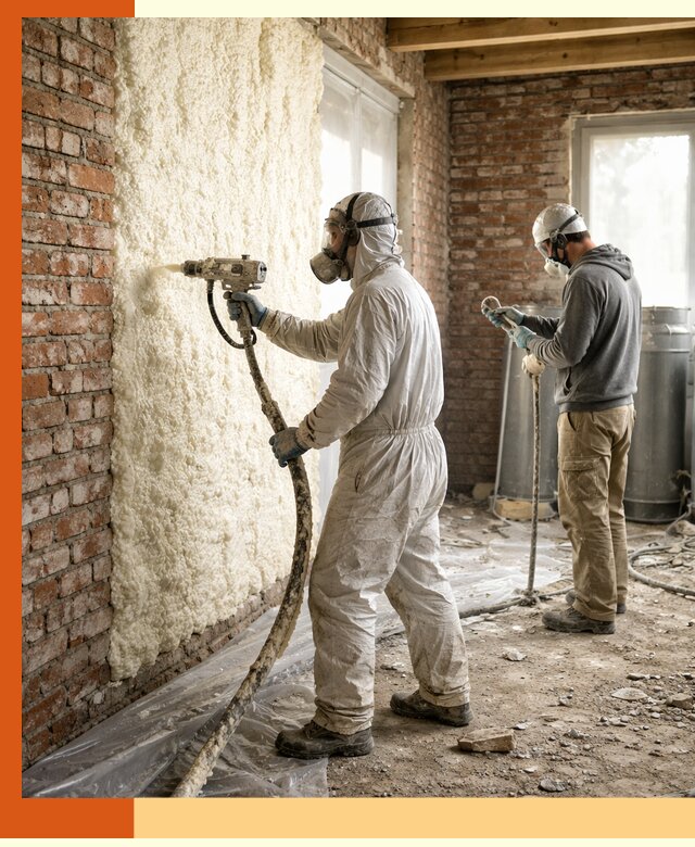 Утепление кирпичного дома пенополиуретаном в Белорецке