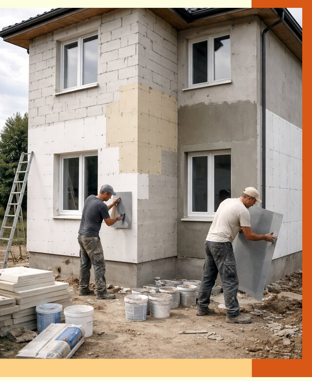 Утепление дома из газобетона в Белорецке от 4258 руб./м² — заказать у ТепломастерБлр