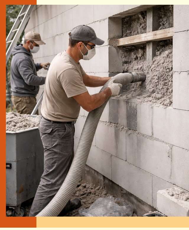 Утепление дома из газобетона эковатой в Белорецке