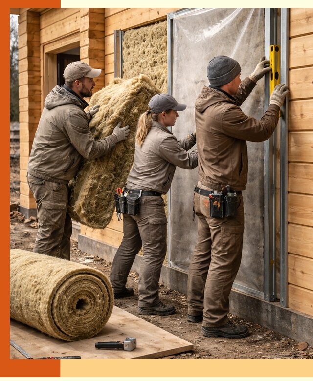 Утепление дома из двойного бруса в Белорецке качественно и надёжно
