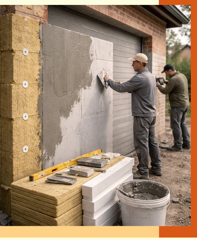 Утепление гаража снаружи в Белорецке от 4258 руб. за м2 — наружное утепление под ключ | ТепломастерБлр
