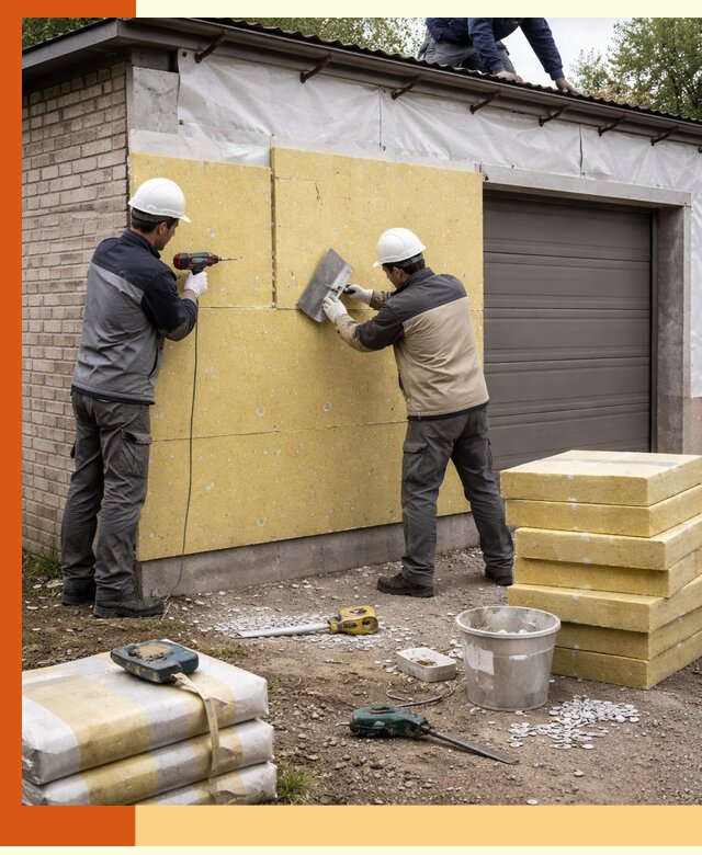 Утепление гаража снаружи в Белорецке качественно и надёжно