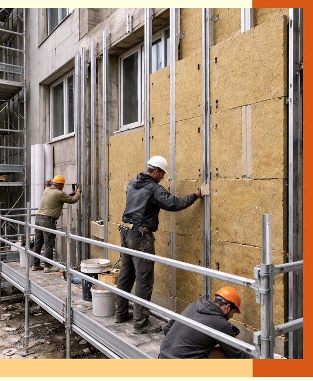 Утепление вентилируемого фасада в Белорецке от 5677 руб/м2 — монтаж и утепление вентфасад | ТепломастерБлр