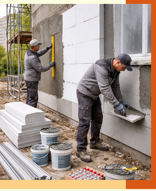 Утепление фасада и стен снаружи в Белорецке от 4258 руб. | ТепломастерБлр