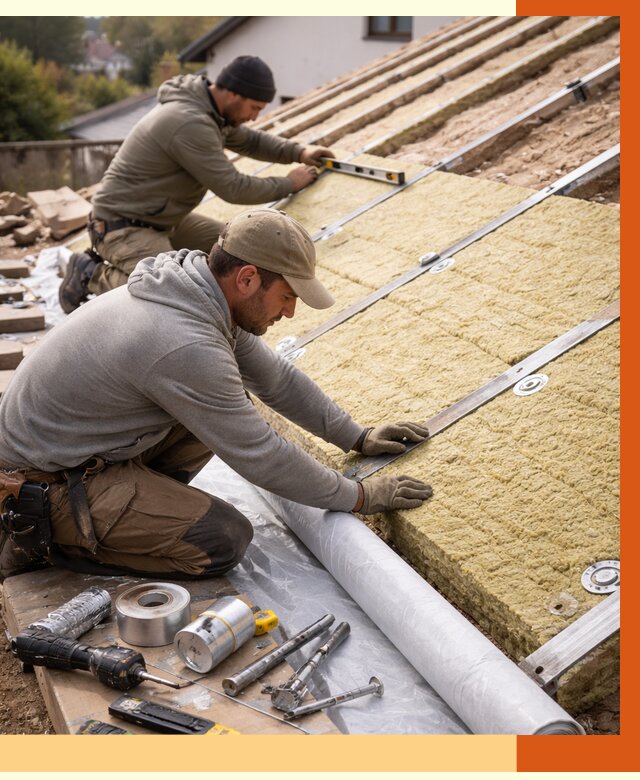 Утепление крыши снаружи в Белорецке под ключ от 1216 руб./м2 | ТепломастерБлр