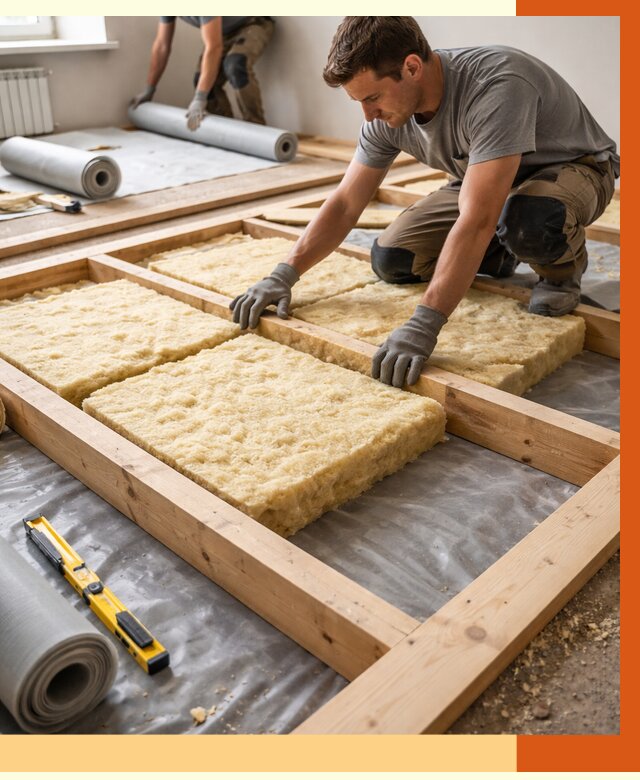 Утепление деревянного пола в Белорецке от 1521 руб./м2 под ключ | ТепломастерБлр