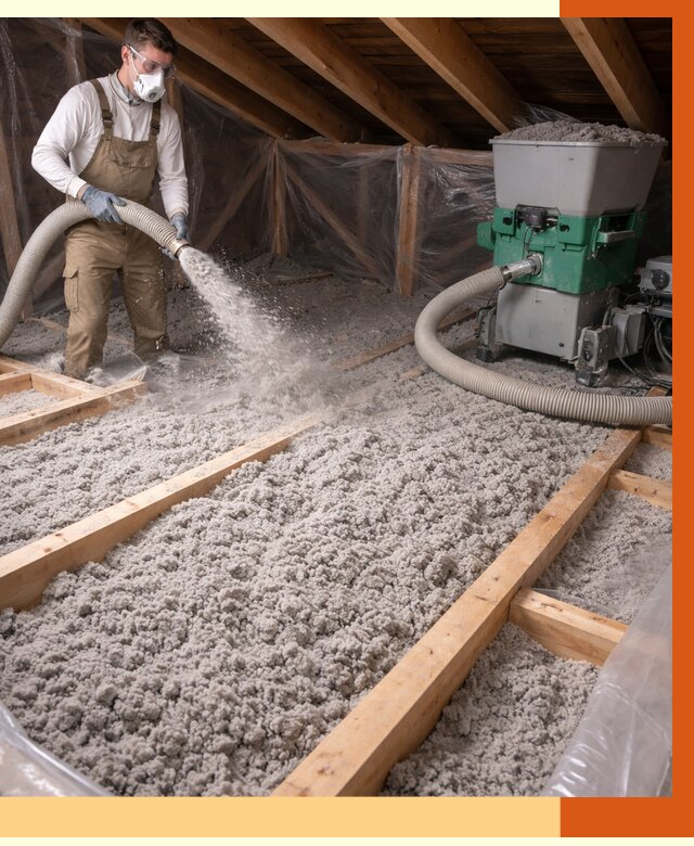 Утепление чердака эковатой в Белорецке от 1470 руб/м2 — заказать у ТепломастерБлр