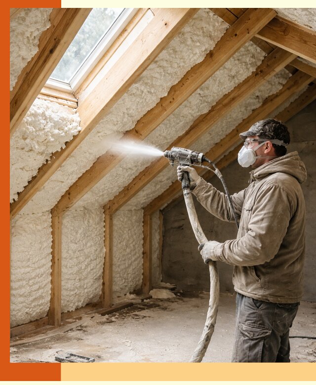 Утепление мансарды ППУ в Белорецке быстро и надежно