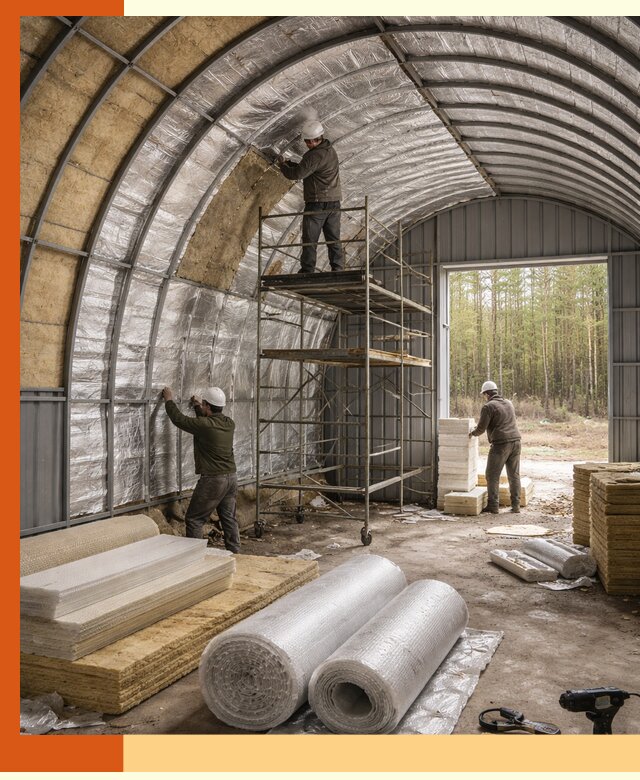 Утепление арочного ангара под ключ в Белорецке