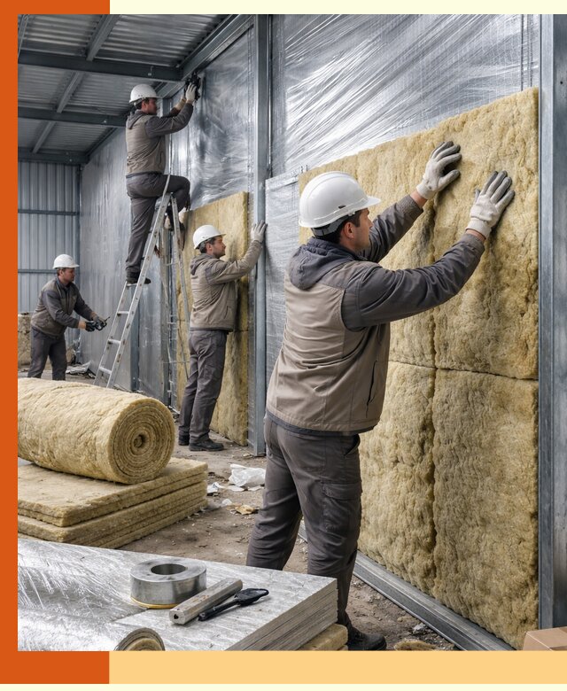 Утепление металлического склада в Белорецке: теплоизоляция и герметизация