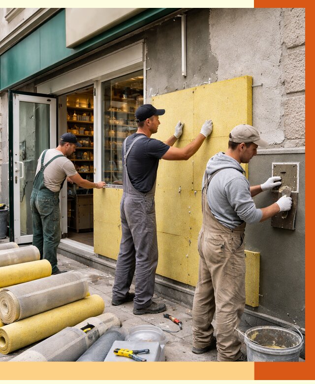 Утепление магазина в Белорецке от 4562 руб/м2 — цена, стены и снаружи | ТепломастерБлр