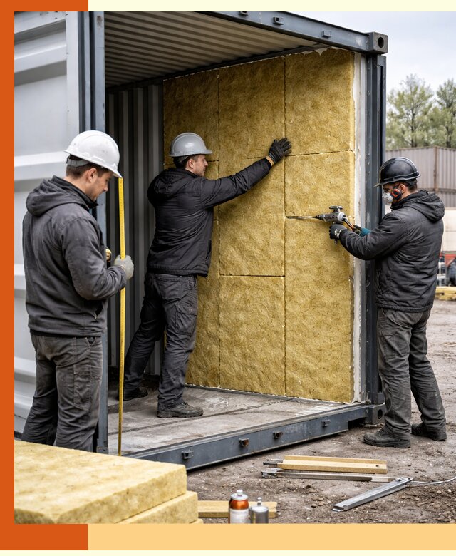 Утепление морского контейнера в Белорецке: надежная теплоизоляция и защита
