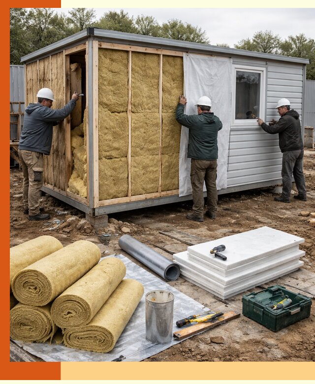 Утепление строительной бытовки под ключ в Белорецке для любых условий