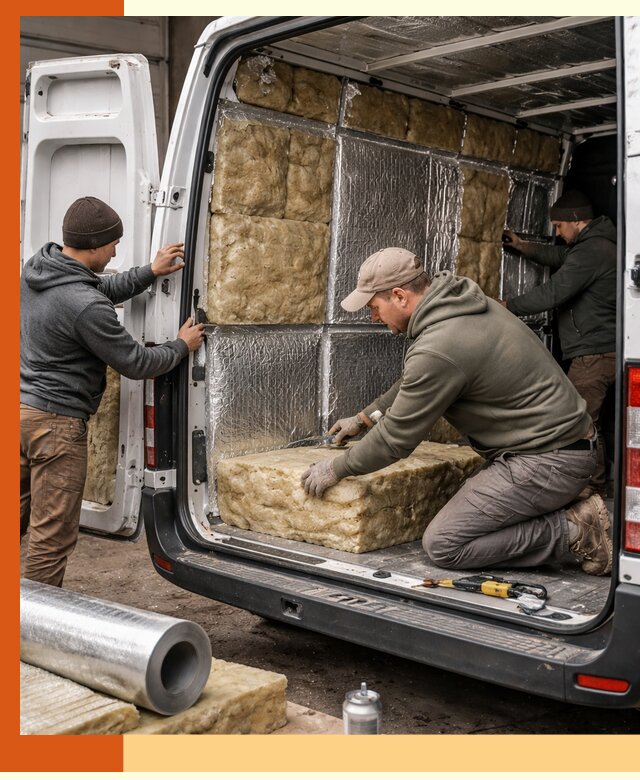 Утепление фургона в Белорецке: профессиональная теплоизоляция и шумоизоляция