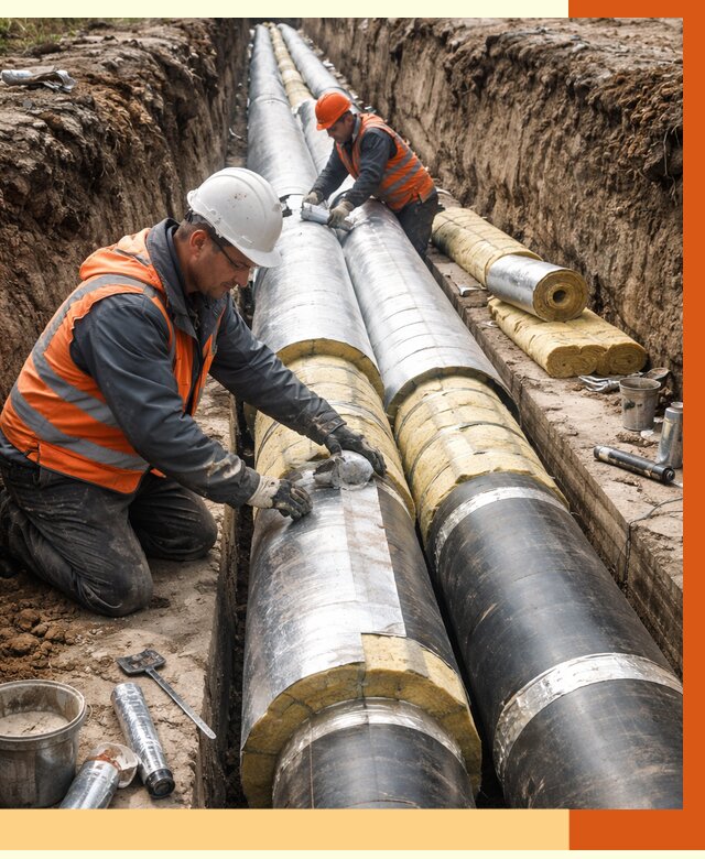 Утепление теплотрассы в Белорецке от 4562 руб./м2 — ппу и комплексная изоляция | ТепломастерБлр