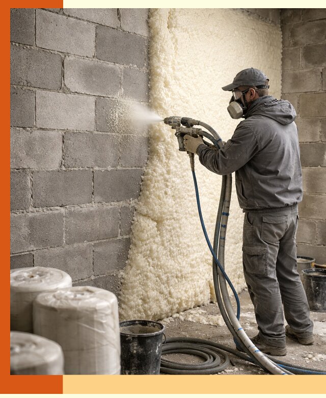 Утепление блочной стены ППУ в Белорецке качественно и надёжно