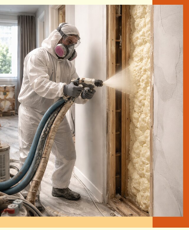 Межстеновое утепление ППУ в Белорецке от 2788 руб/м2 — межстенное утепление под ключ | ТепломастерБлр