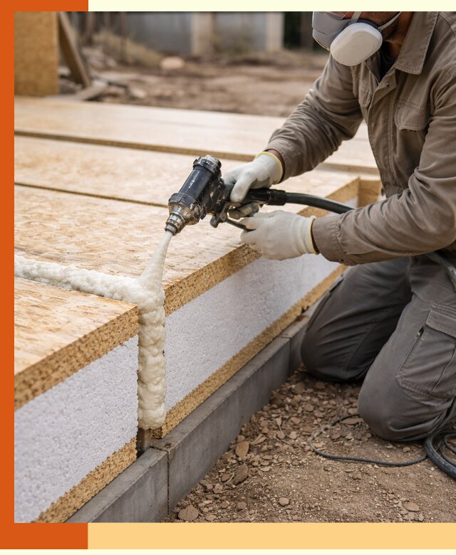 Утепление СИП-панелей пенополиуретаном (ППУ) в Белорецке