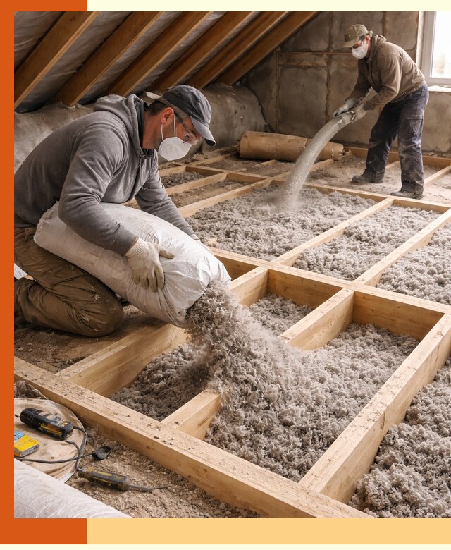 Заполнение полостей чердачного перекрытия в Белорецке качественно и надёжно