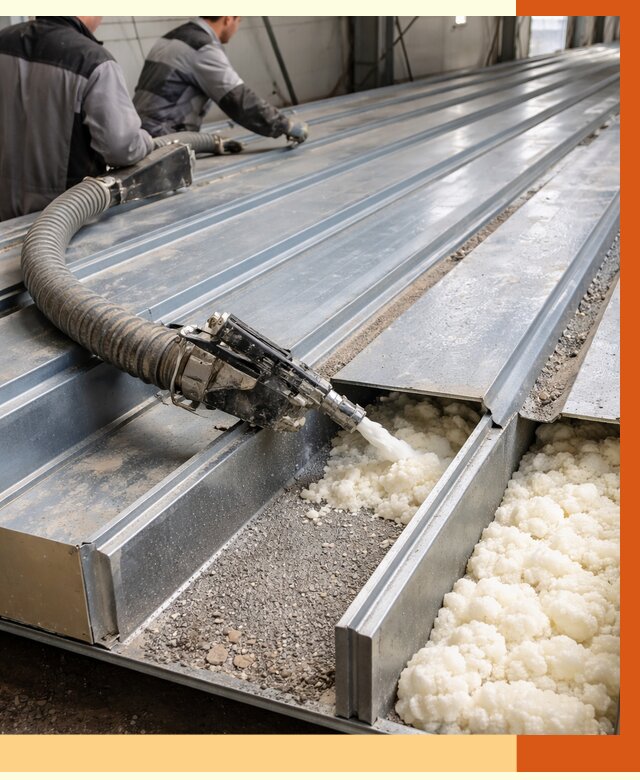 Заполнение пустот кровельных панелей в Белорецке от 7299 руб. под ключ | ТепломастерБлр