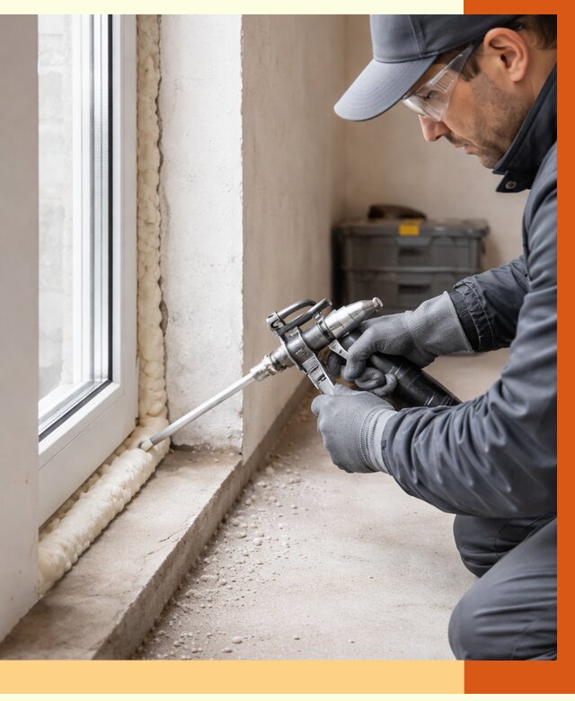 Герметизация стыков ППУ в Белорецке от 1673 руб. за м2 — утепление примыканий под ключ | ТепломастерБлр