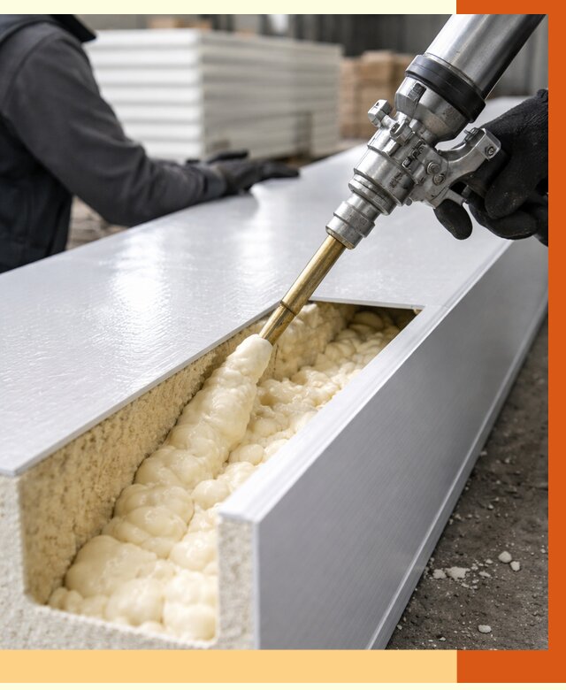 Заполнение пустот холодильных панелей в Белорецке от 7603 руб. | ТепломастерБлр