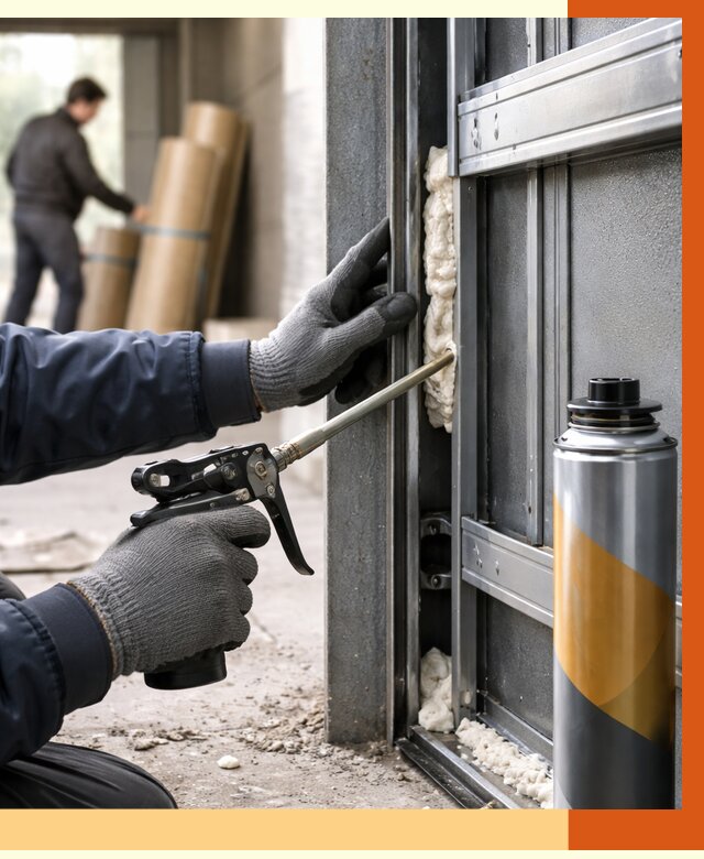 Заполнение пустот ворот в Белорецке от 4562 руб. — заливка ППУ, утепление под ключ | ТепломастерБлр