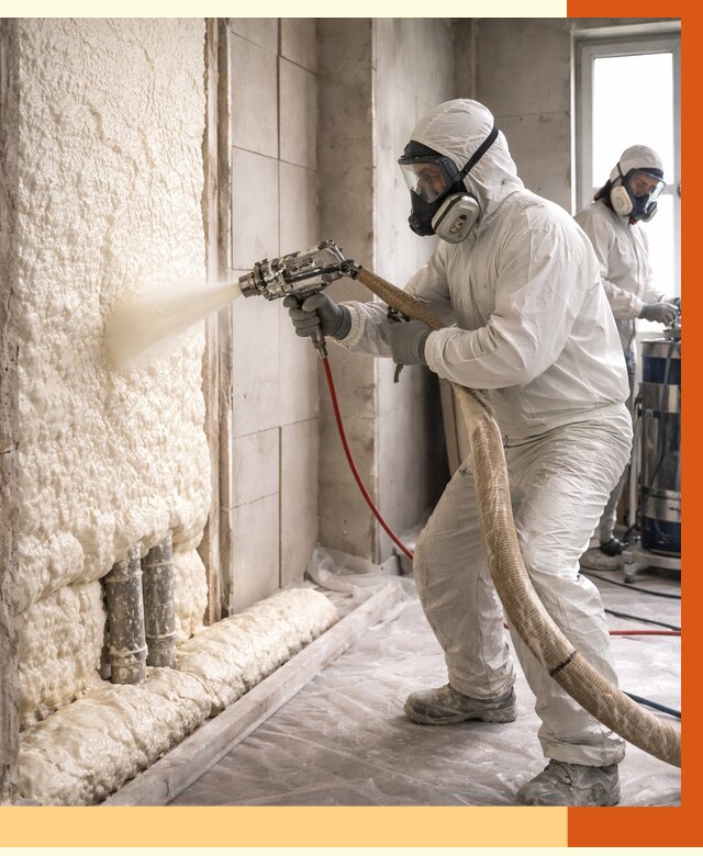 Напыление пенополиуретана в Белорецке от 7603 руб./м2 — услуги и монтаж ППУ | ТепломастерБлр