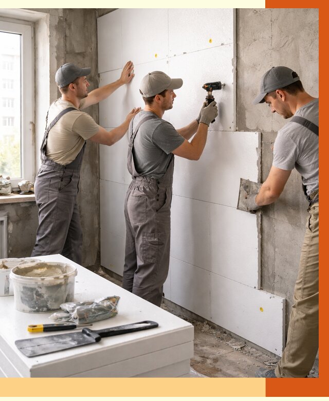 Утепление пенопластом домов и стен в Белорецке от 1875 руб. — ТепломастерБлр