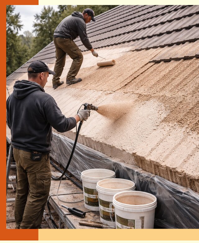 Утепление кровли жидкой пробкой в Белорецке для домов и зданий