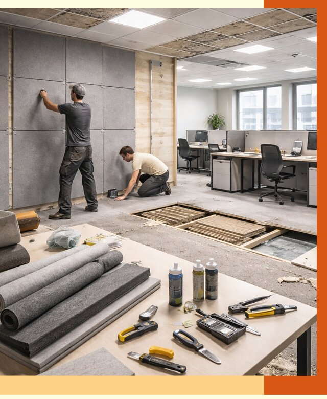 Профессиональная шумоизоляция офиса в Белорецке от 6842 руб. за м2 | ТепломастерБлр