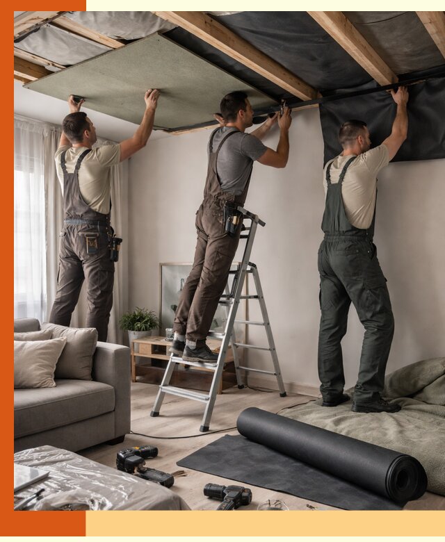 Шумоизоляция потолка в Белорецке — профессиональное устранение шумов