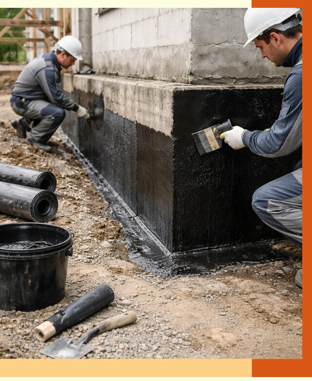 Гидроизоляция фундамента в Белорецке от 1267 руб. — профессионально, под ключ | ТепломастерБлр