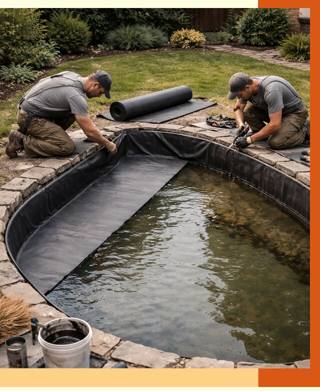 Гидроизоляция пруда в Белорецке от 15206 руб. под ключ | ТепломастерБлр профессионально