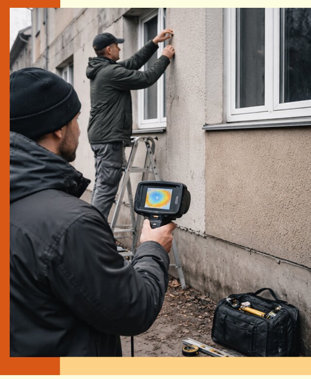 Тепловизионное обследование фасада в Белорецке для выявления дефектов