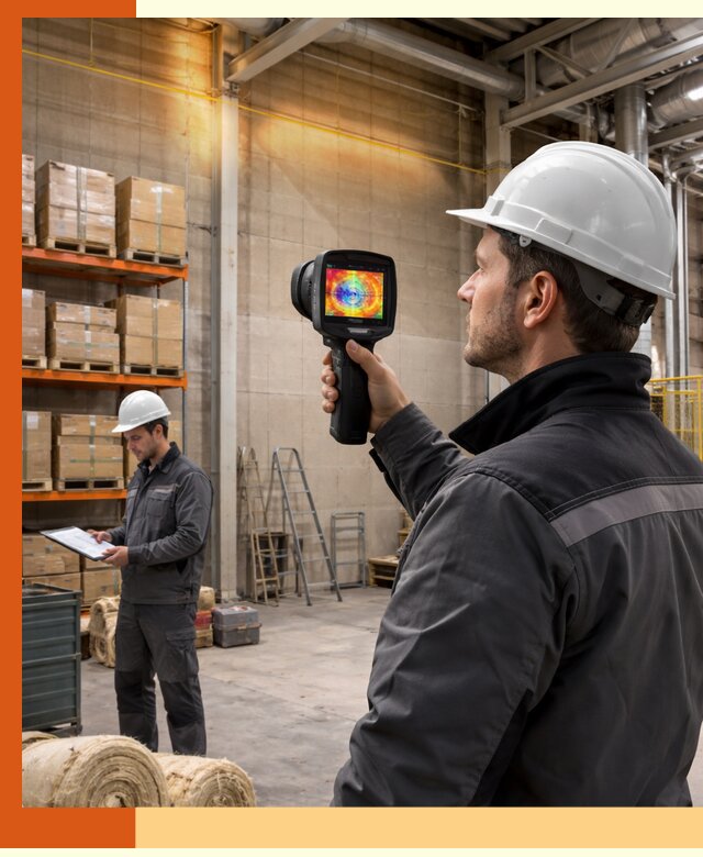 Тепловизионное обследование склада и выявление утечек в Белорецке