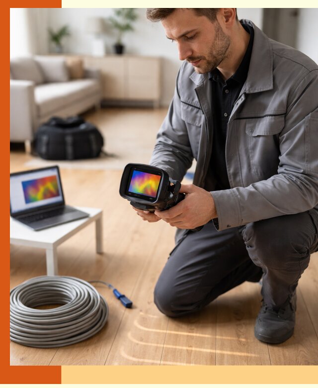 Тепловизионное обследование тёплого пола в Белорецке для точной диагностики