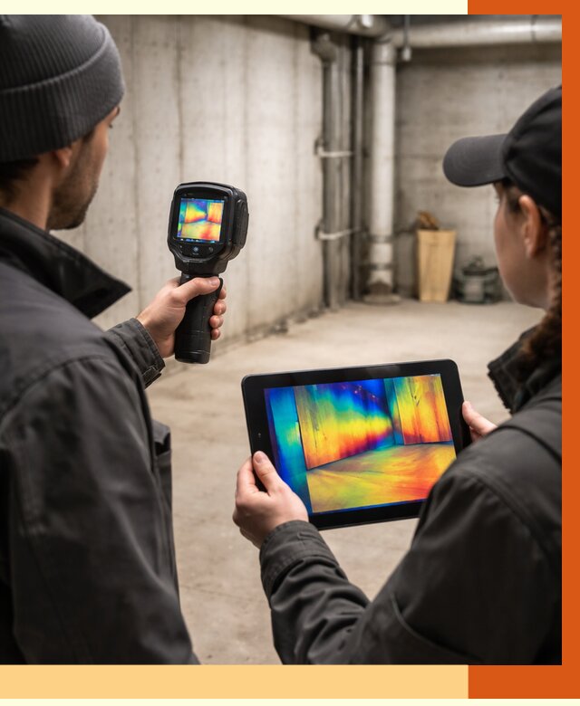 Тепловизионное обследование подвала в Белорецке от 4562 руб. — проверка гидроизоляции | ТепломастерБлр