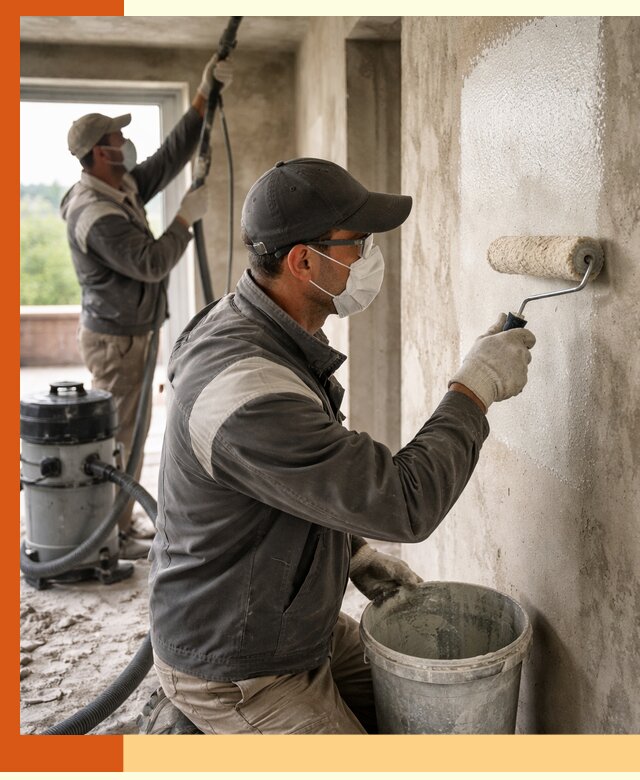 Подготовка поверхности под напыление утеплителя в Белорецке