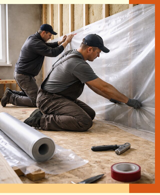 Монтаж пароизоляции в Белорецке от 2534 руб. — установка и укладка под ключ | ТепломастерБлр