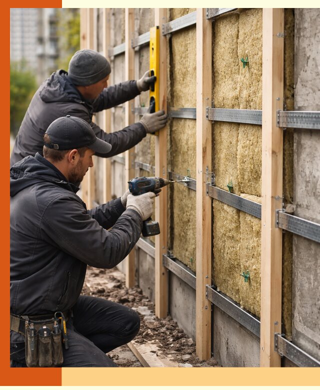 Монтаж обрешетки под утепление зданий и квартир в Белорецке